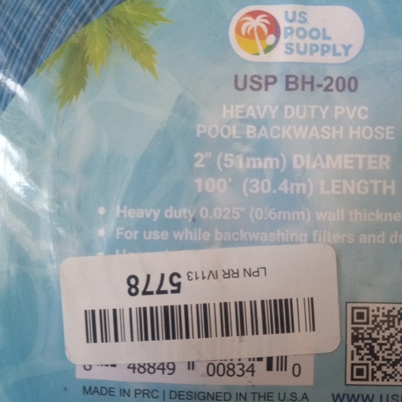 Heavy Duty Blue Swimming Pool Backwash Hose & 51 MM Diameter 100'(30.4M) Length - Picture 3 of 5